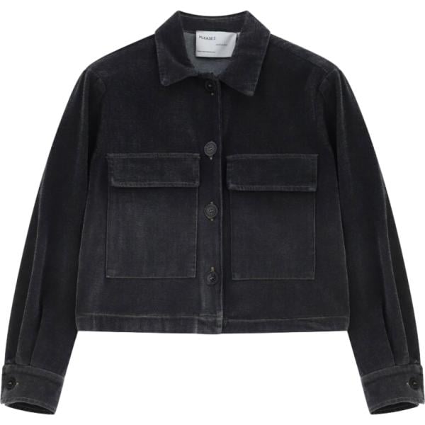 Cappotto da donna in nero pece corto con bottoni Please
