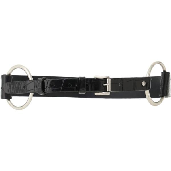 Cintura da donna in nero pece con stampe con fibbia Dixie