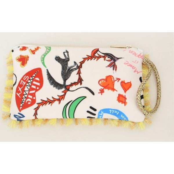 pochette Dixie bianco con stampe