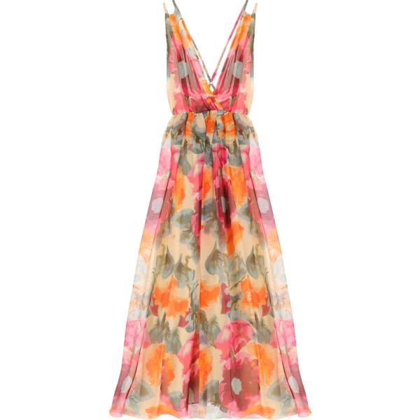vestiti lunghi Dixie arancione a fiori