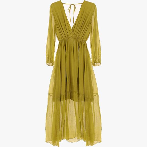 vestiti lunghi Dixie verde tinta unita