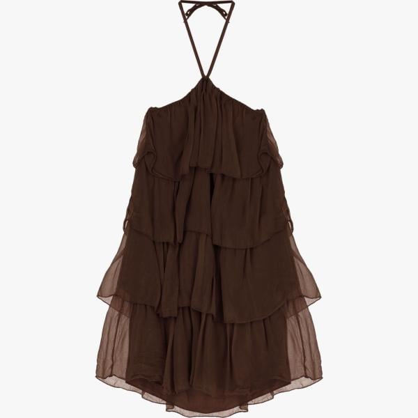 vestiti corti Dixie marrone tinta unita