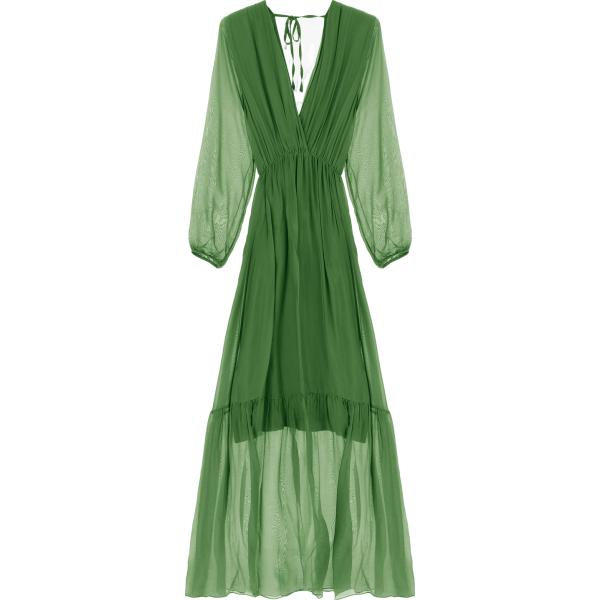 vestiti lunghi Dixie verde tinta unita