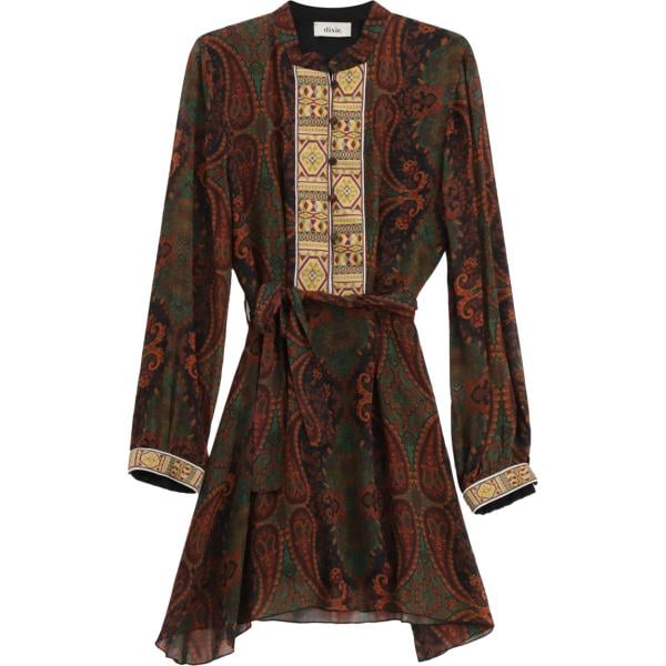 vestiti corti Dixie marrone paisley