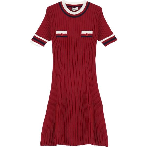 vestiti corti Dixie rosso a righe