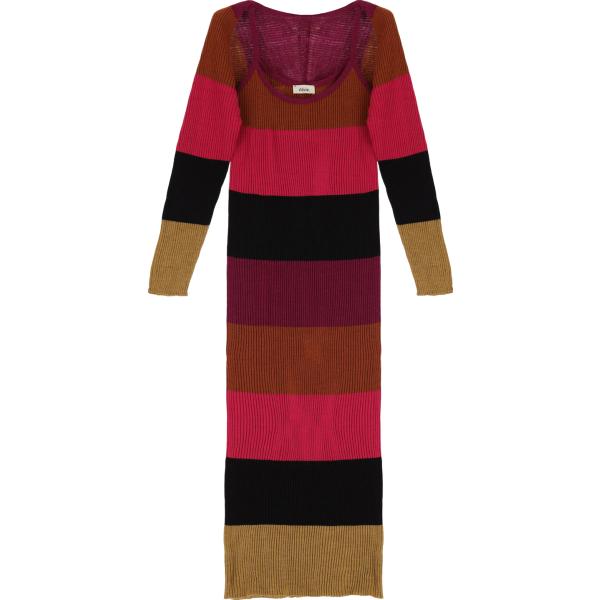vestiti midi/longuette Dixie nero a righe