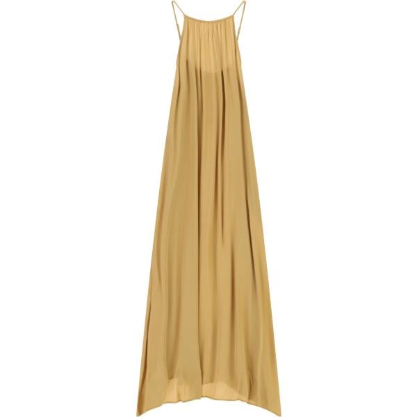 Vestito lungo da donna in marrone chiaro con spalline lungo Dixie