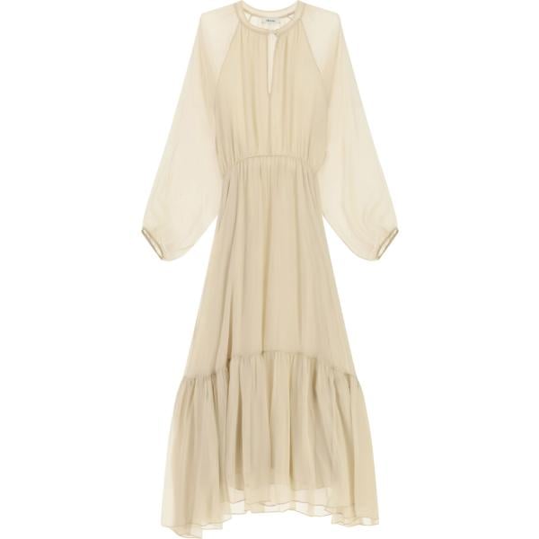 Vestito lungo da donna in beige sabbia lungo Dixie