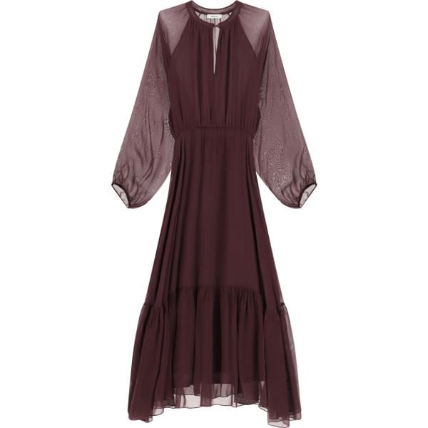 Vestito lungo da donna in marrone scuro lungo Dixie