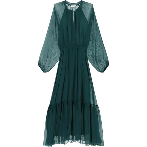 Vestito lungo da donna in grigio scuro lungo Dixie