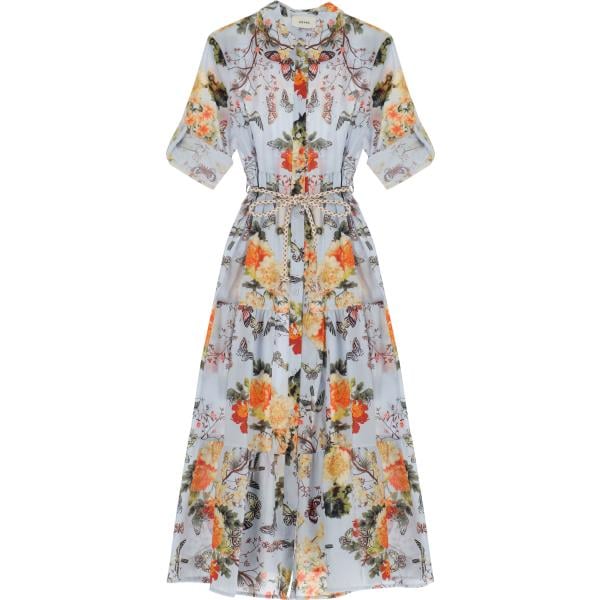 vestiti lunghi Dixie grigio a fiori