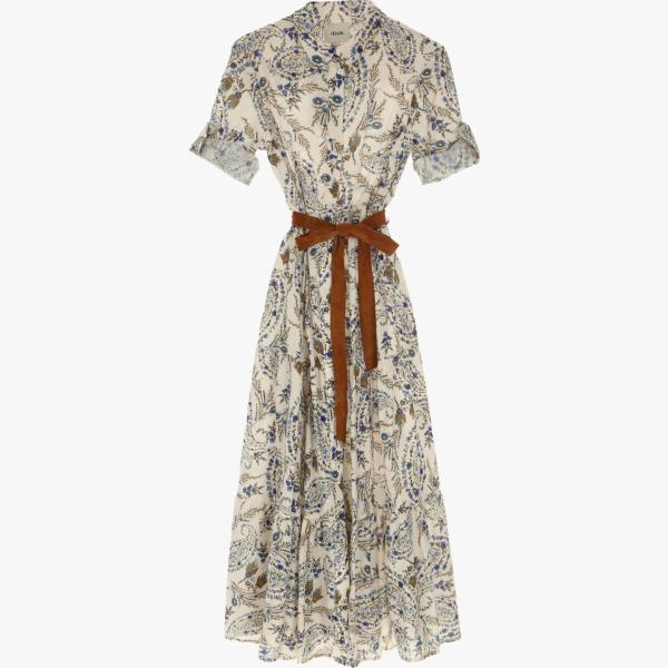 vestiti midi/longuette Dixie bianco paisley