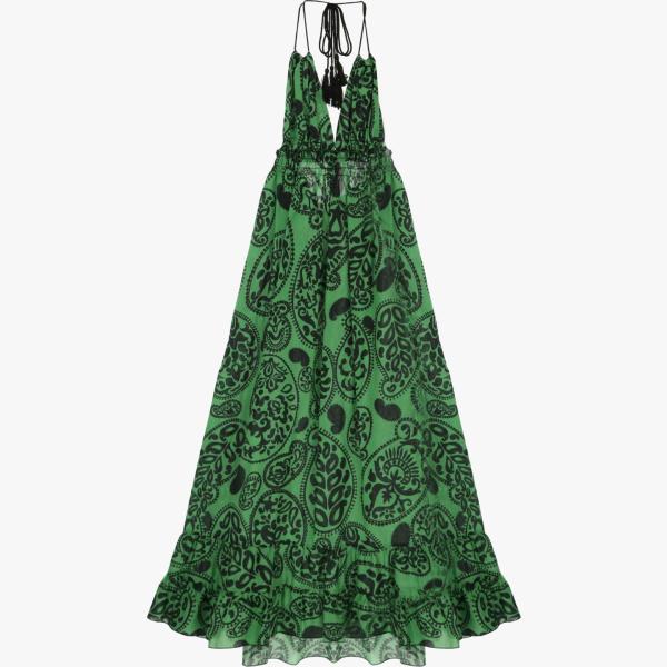 vestiti lunghi Dixie verde paisley