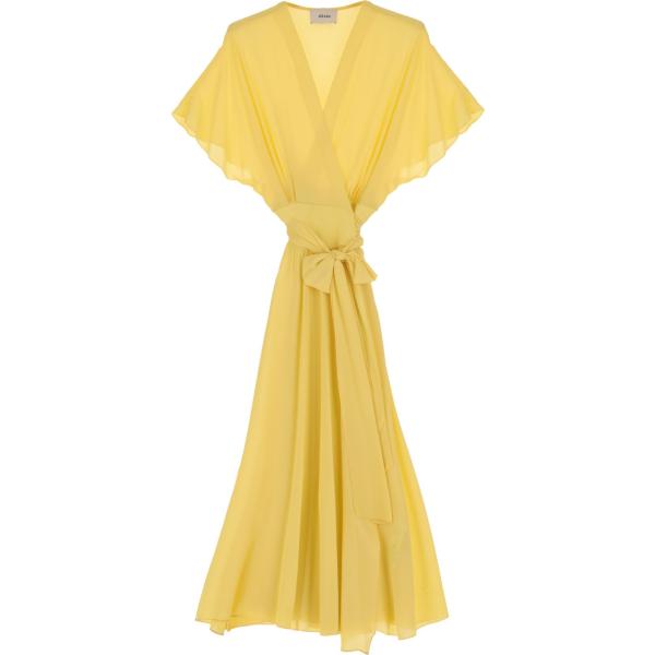 vestiti midi/longuette Dixie giallo tinta unita