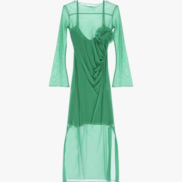 vestiti midi/longuette Dixie verde tinta unita