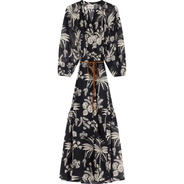 vestiti lunghi Dixie nero con stampe