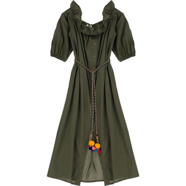 vestiti midi/longuette Dixie verde tinta unita