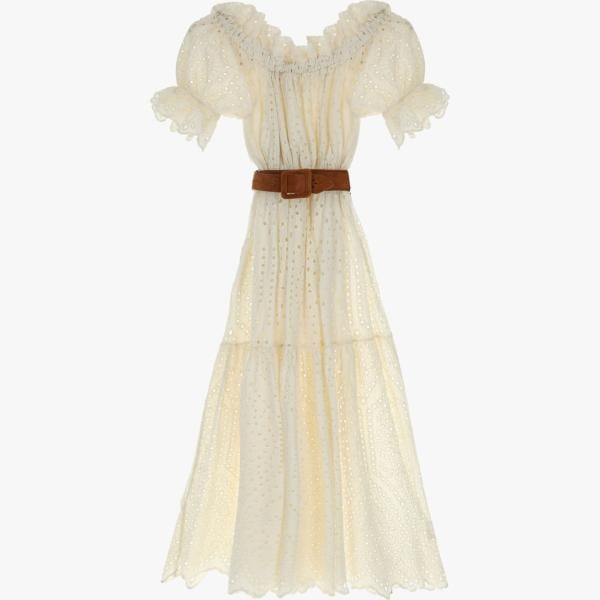 vestiti midi/longuette Dixie bianco tinta unita