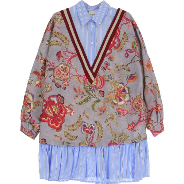 vestiti corti Dixie grigio a righe