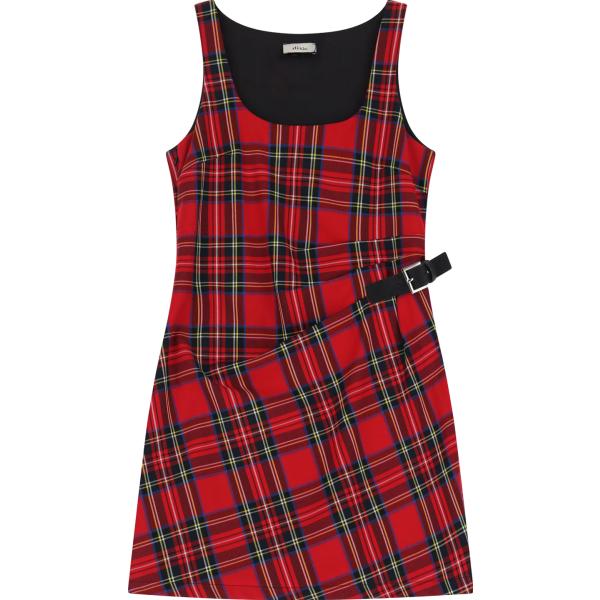 vestiti corti Dixie rosso a quadri