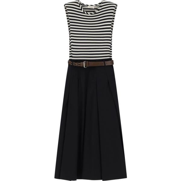 vestiti midi/longuette Dixie nero a righe