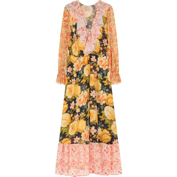 vestiti lunghi Dixie arancione a fiori
