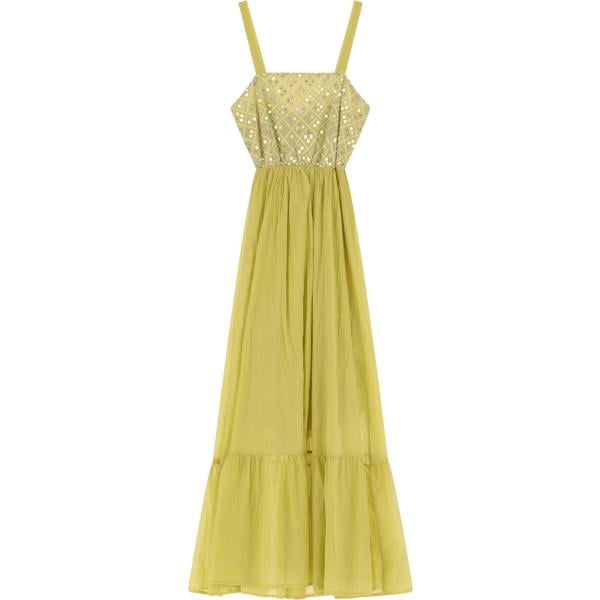 vestiti lunghi Dixie verde con stampe