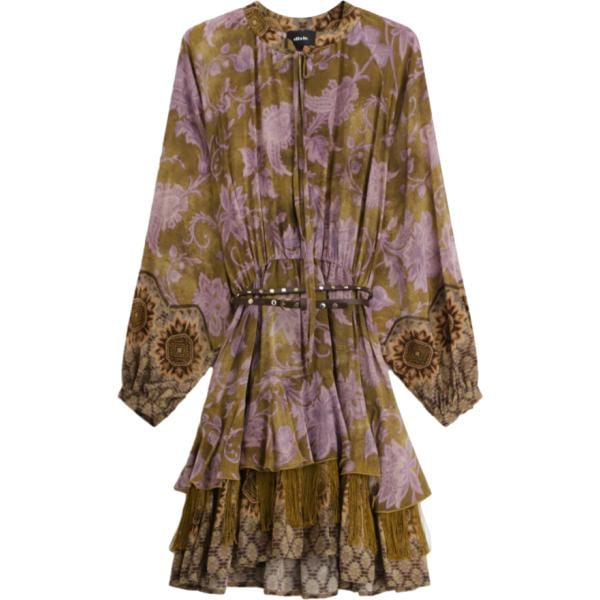 vestiti corti Dixie marrone con stampe
