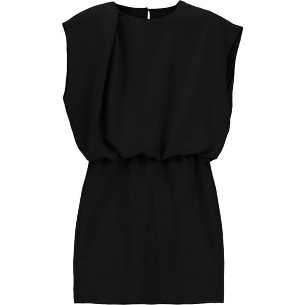Vestito corto da donna in nero pece con spalline corto con zip Dixie