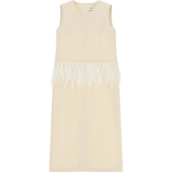 Vestito longuette/midi da donna in bianco avorio senza maniche Dixie