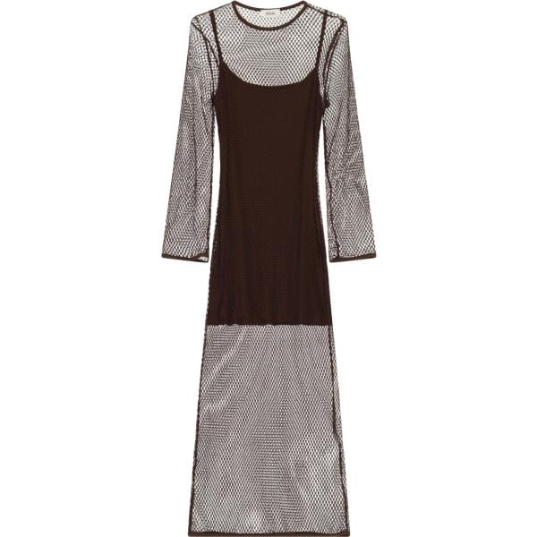 Vestito longuette/midi da donna in grigio chiaro a maniche lunghe Dixie