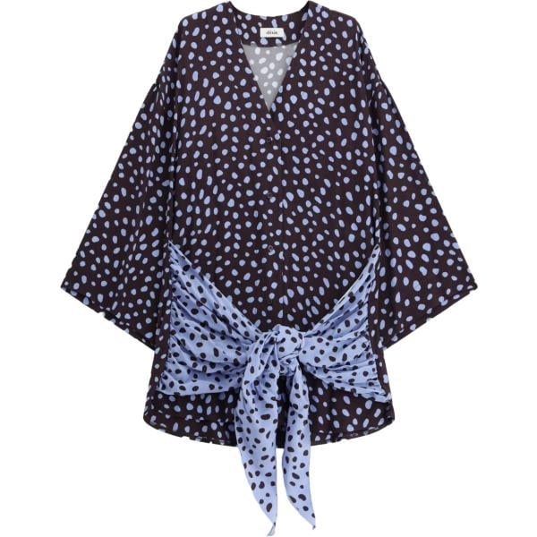 Vestito corto da donna in marrone scuro con stampe corto a maniche lunghe Dixie