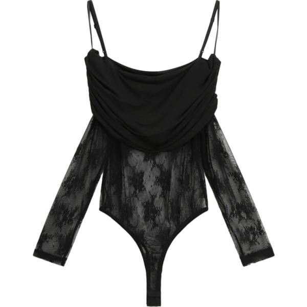 top Dixie nero a fiori