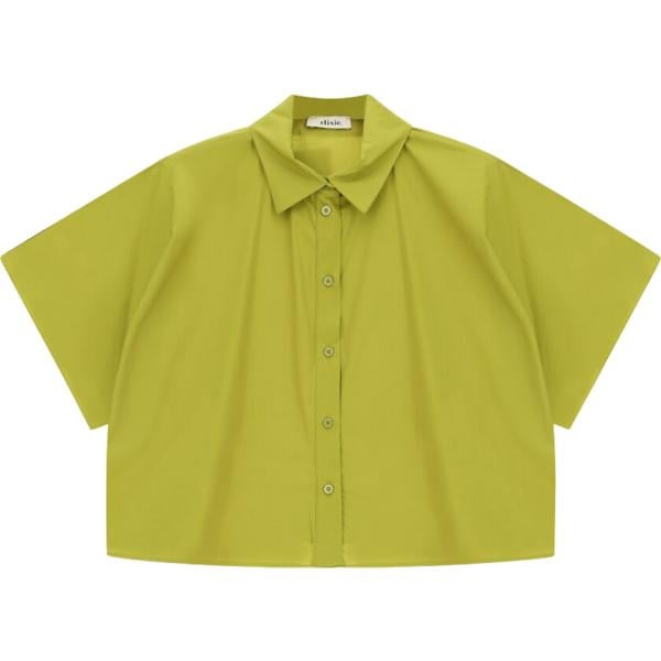 Camicia a maniche corte da donna in verde oliva collo classico corto a maniche corte a vita alta Dixie