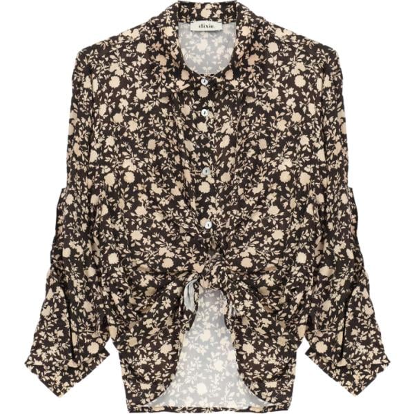 camicie Dixie marrone con stampe