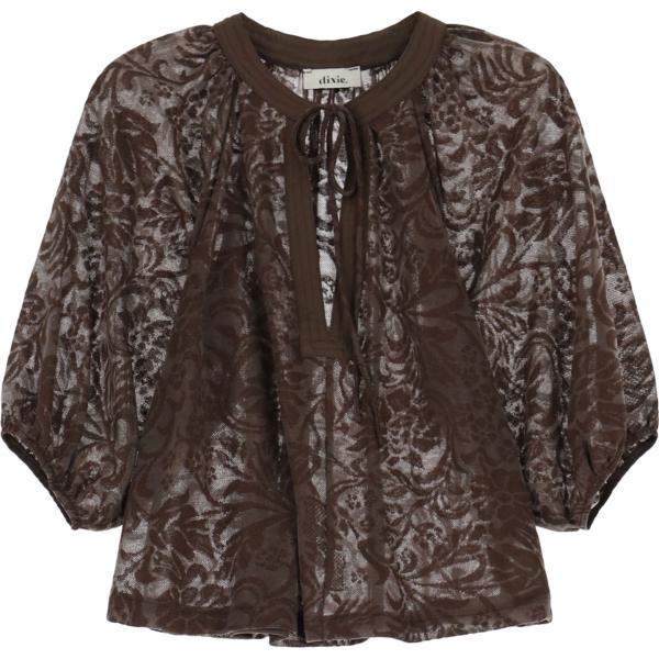 camicie Dixie marrone con stampe