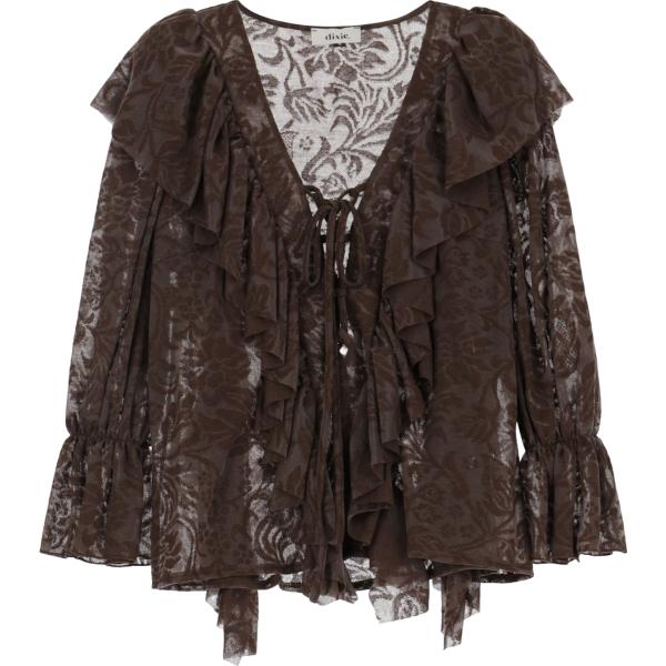 camicie Dixie marrone con stampe