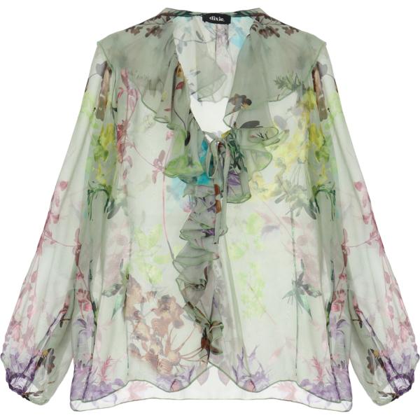 bluse Dixie grigio con stampe