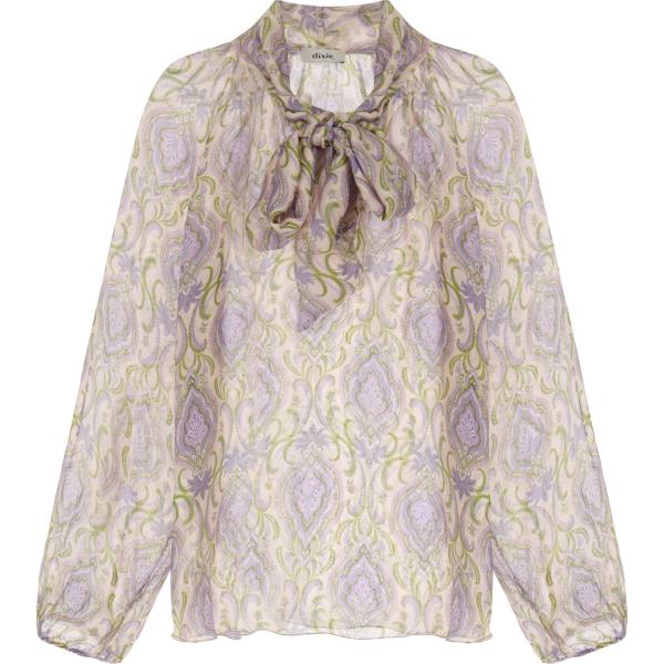 bluse Dixie viola con stampe