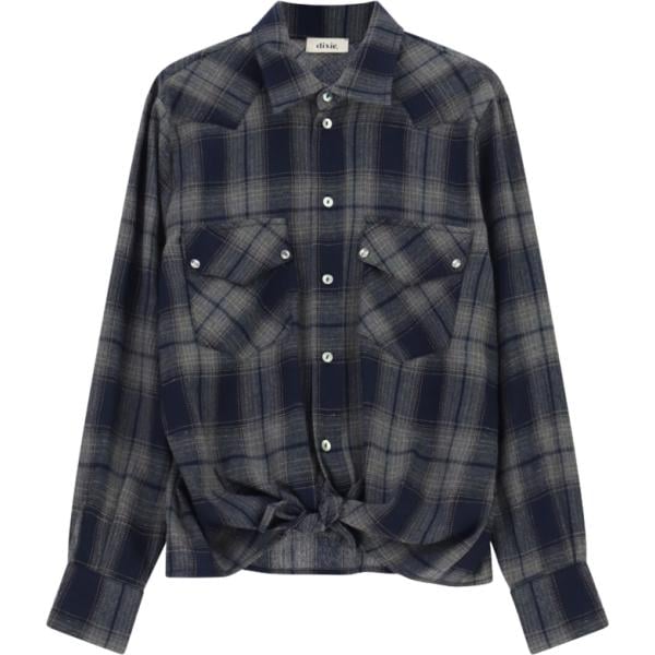 Camicia da donna in grigio scuro a quadri Dixie