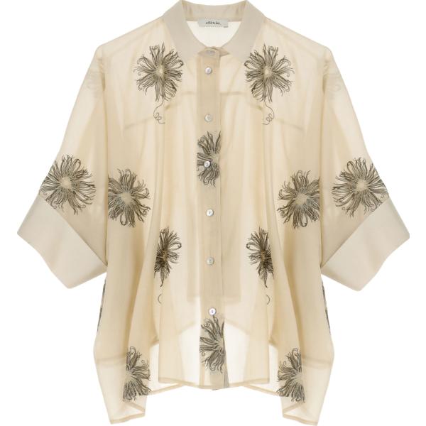 camicie Dixie marrone con stampe