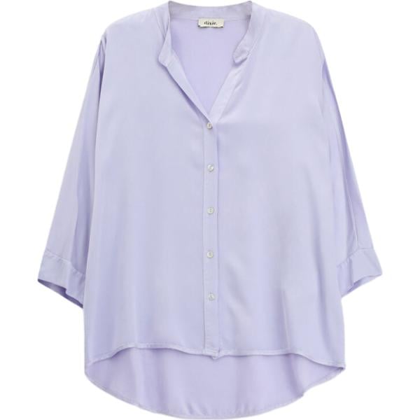 Camicia da donna oversize in viola chiaro girocollo Dixie