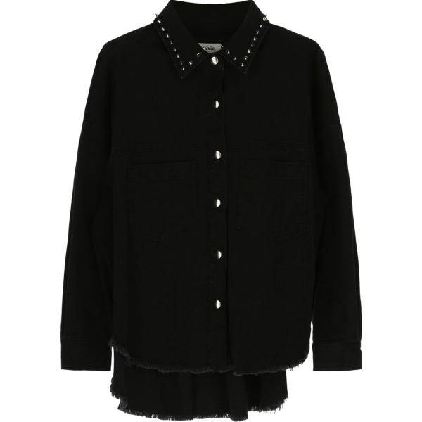 camicie Dixie nero tinta unita