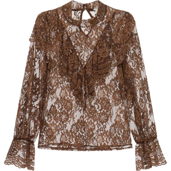 bluse Dixie marrone con stampe