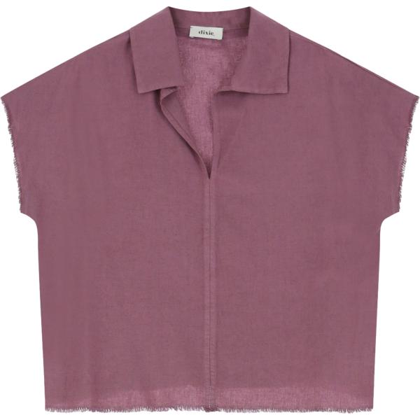 camicie a manica corta Dixie viola tinta unita