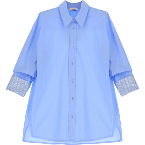 camicie Dixie blu tinta unita