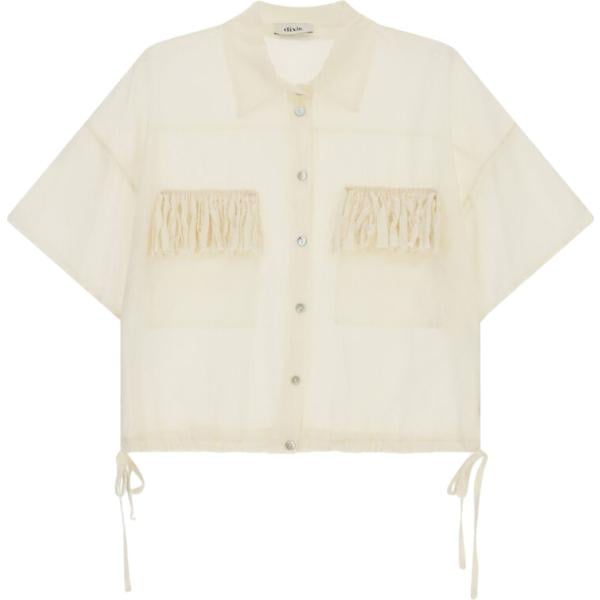 Camicia a maniche corte da donna con frange corto a maniche corte con coulisse Dixie