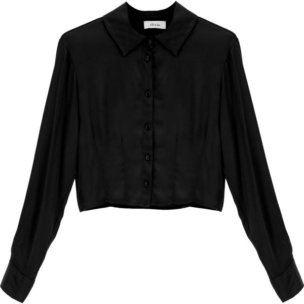 camicie Dixie nero tinta unita
