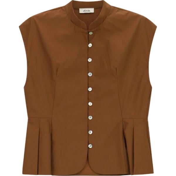 Camicia a maniche corte da donna collo coreana senza maniche con bottoni Dixie Dixie