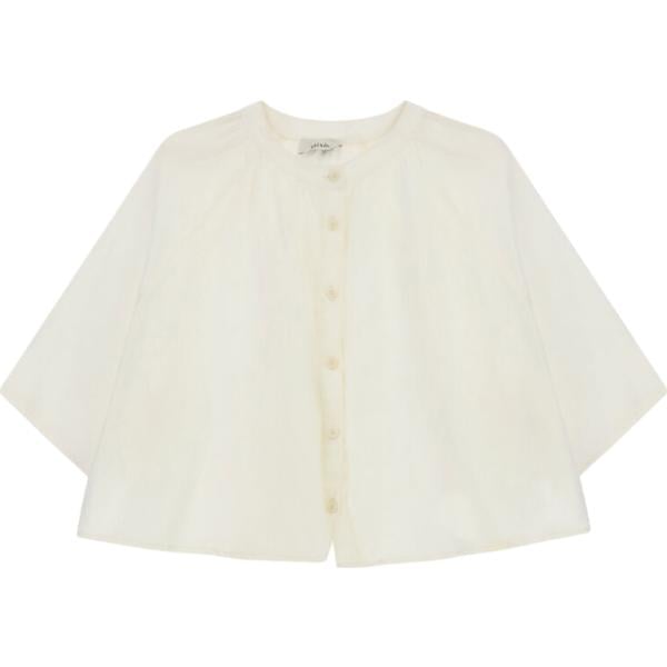 Camicia a maniche corte da donna in bianco neve corto a maniche corte con bottoni Dixie